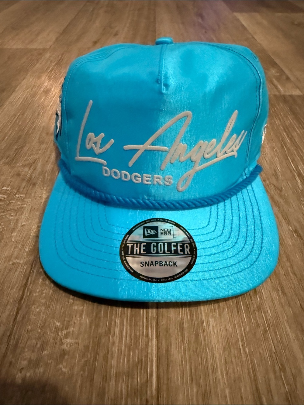 New Era Los Angeles Dodgers Snapback Cap - Turquoise with White Script